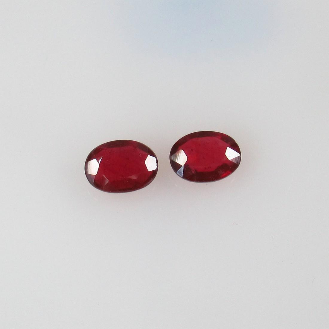3.23 Ctw Natural Red Ruby Oval Pair (1 of 2)