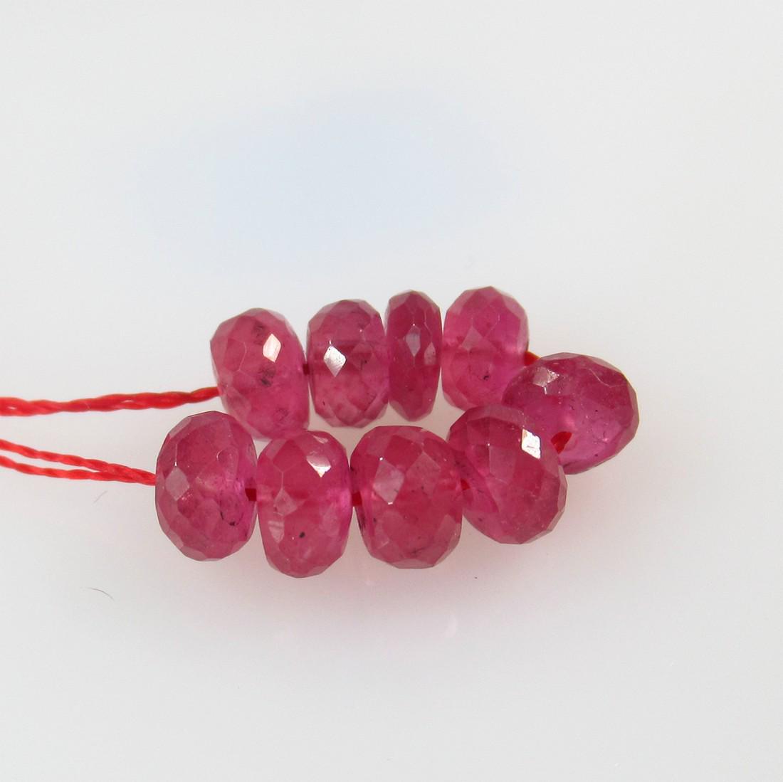 11.19 Ctw Natural 9 Mozambique Red Ruby Round Beads (1 of 2)