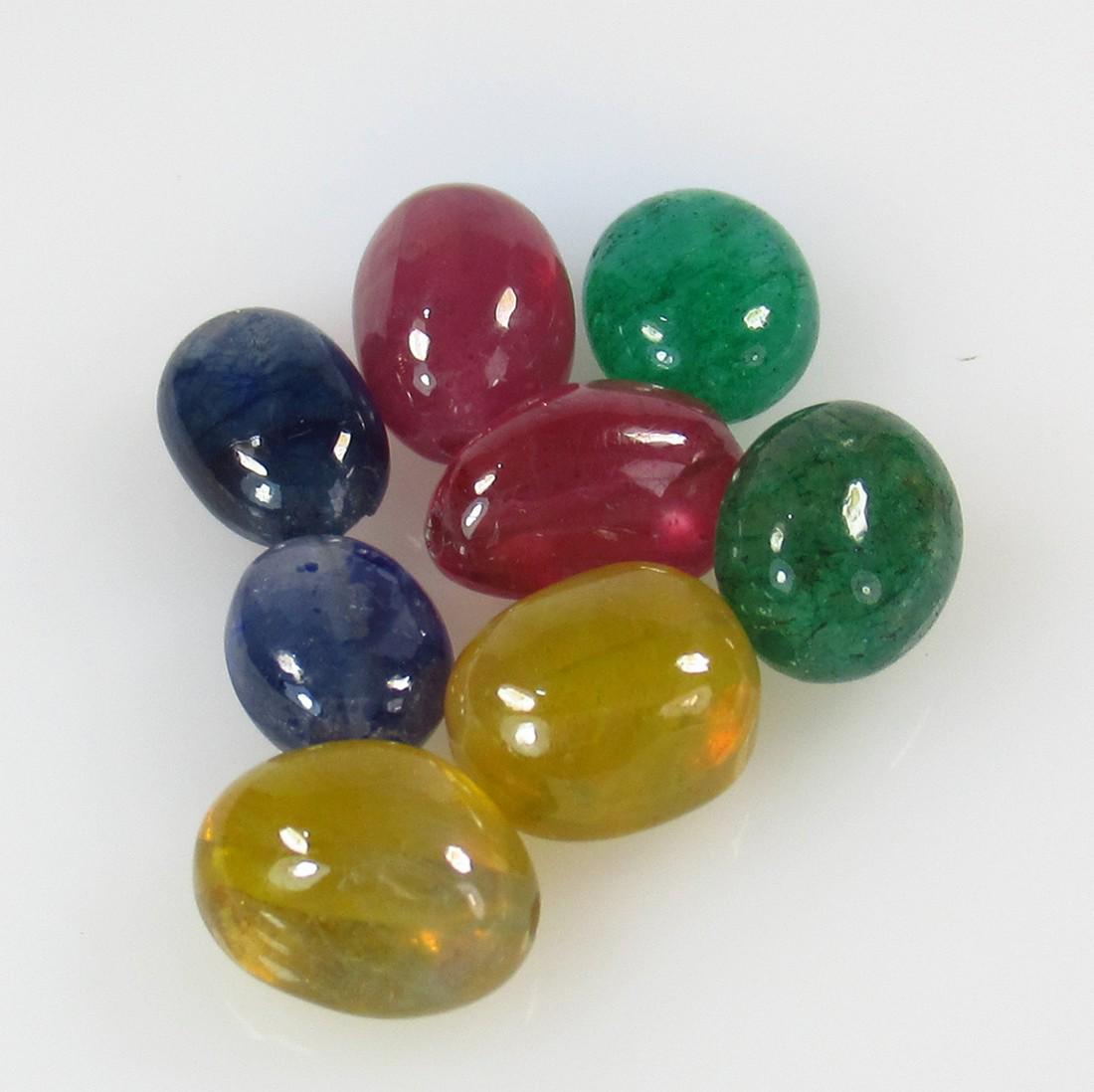 47.48 Ct Natural 8 Ruby Emerald Sapphire Beads (1 of 2)
