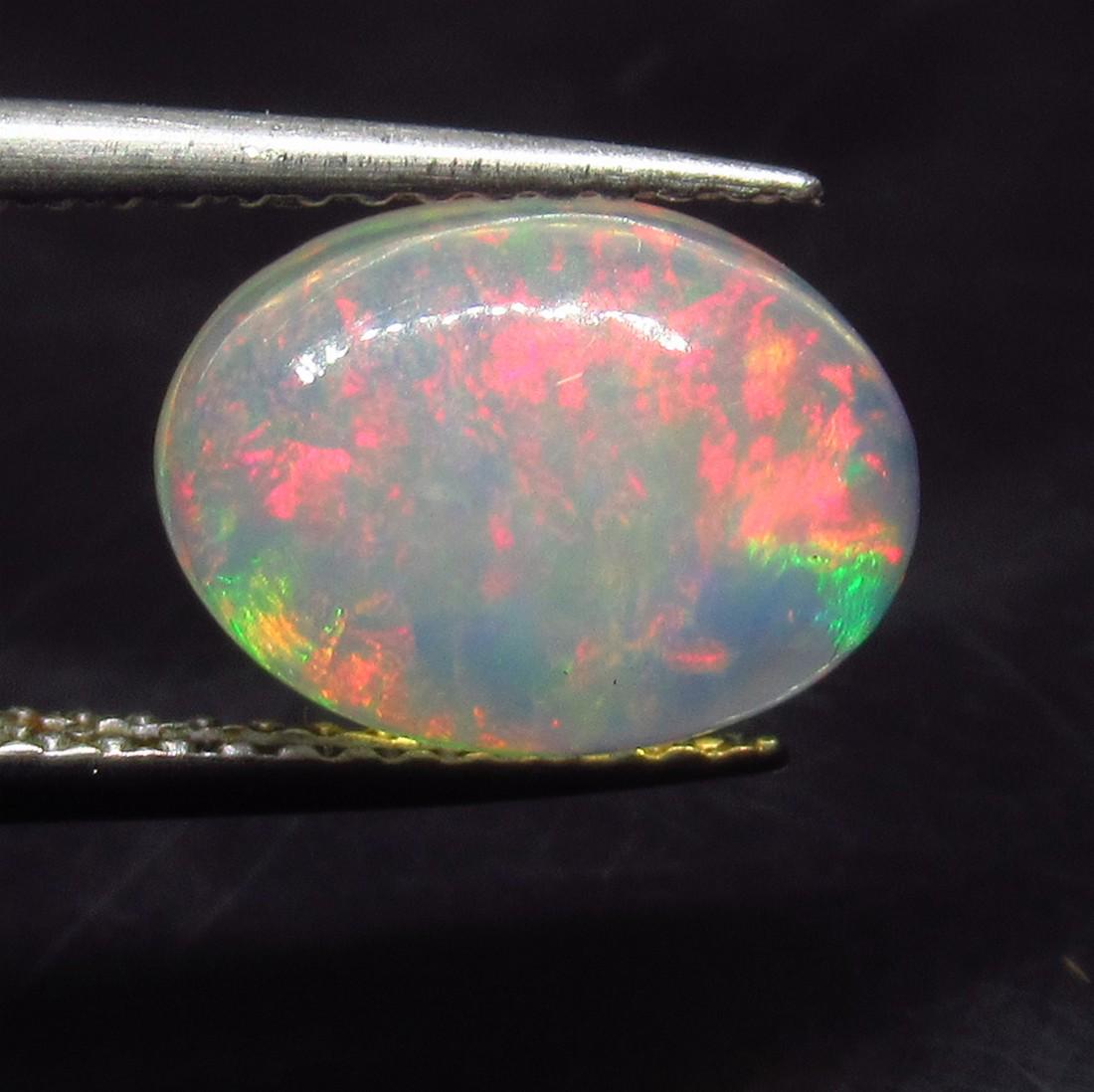 2.00 Ct Natural Ethiopian Multicolor Fire Opal Oval Cab (1 of 2)