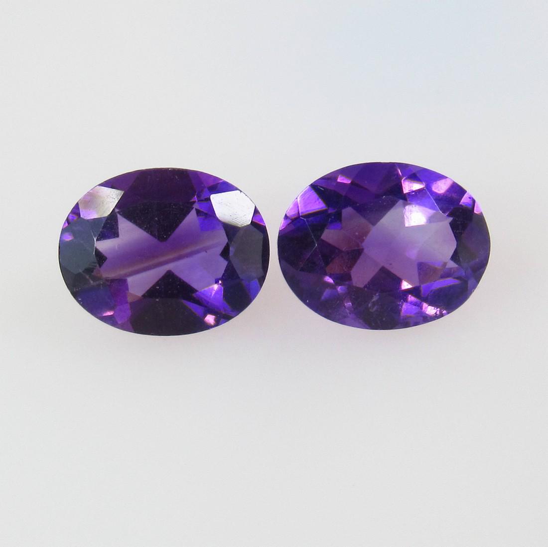 3.36 Ct Natural Purple Amethyst Oval Pair (1 of 2)