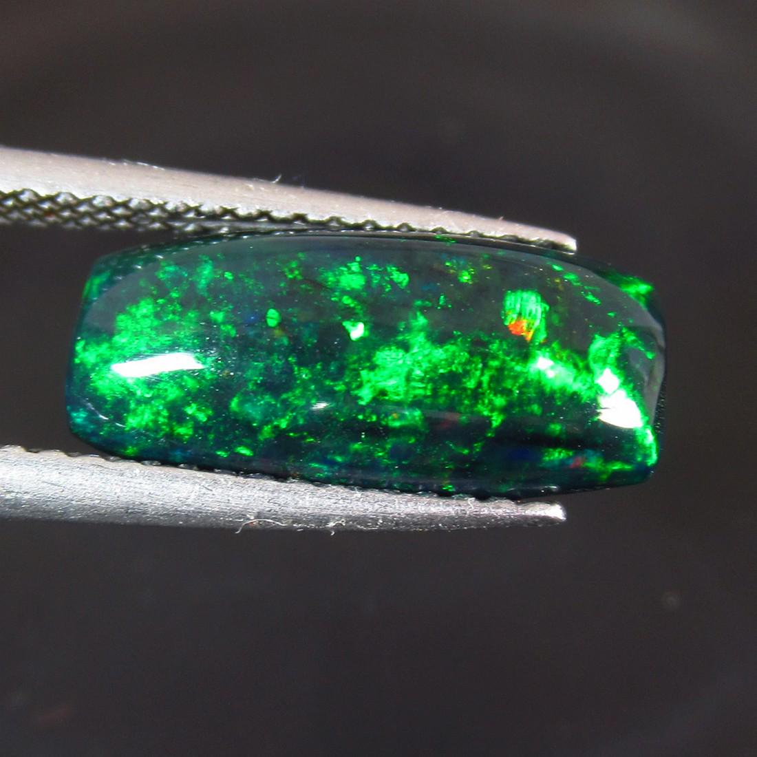 1.97 Ct Natural Ethiopian Black Fire Opal Cushion Cab (1 of 2)