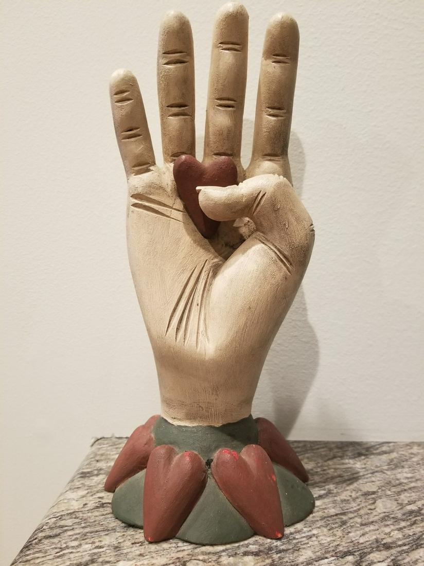 Carved Lodge Heart In Hand With Hearts (1 of 7)