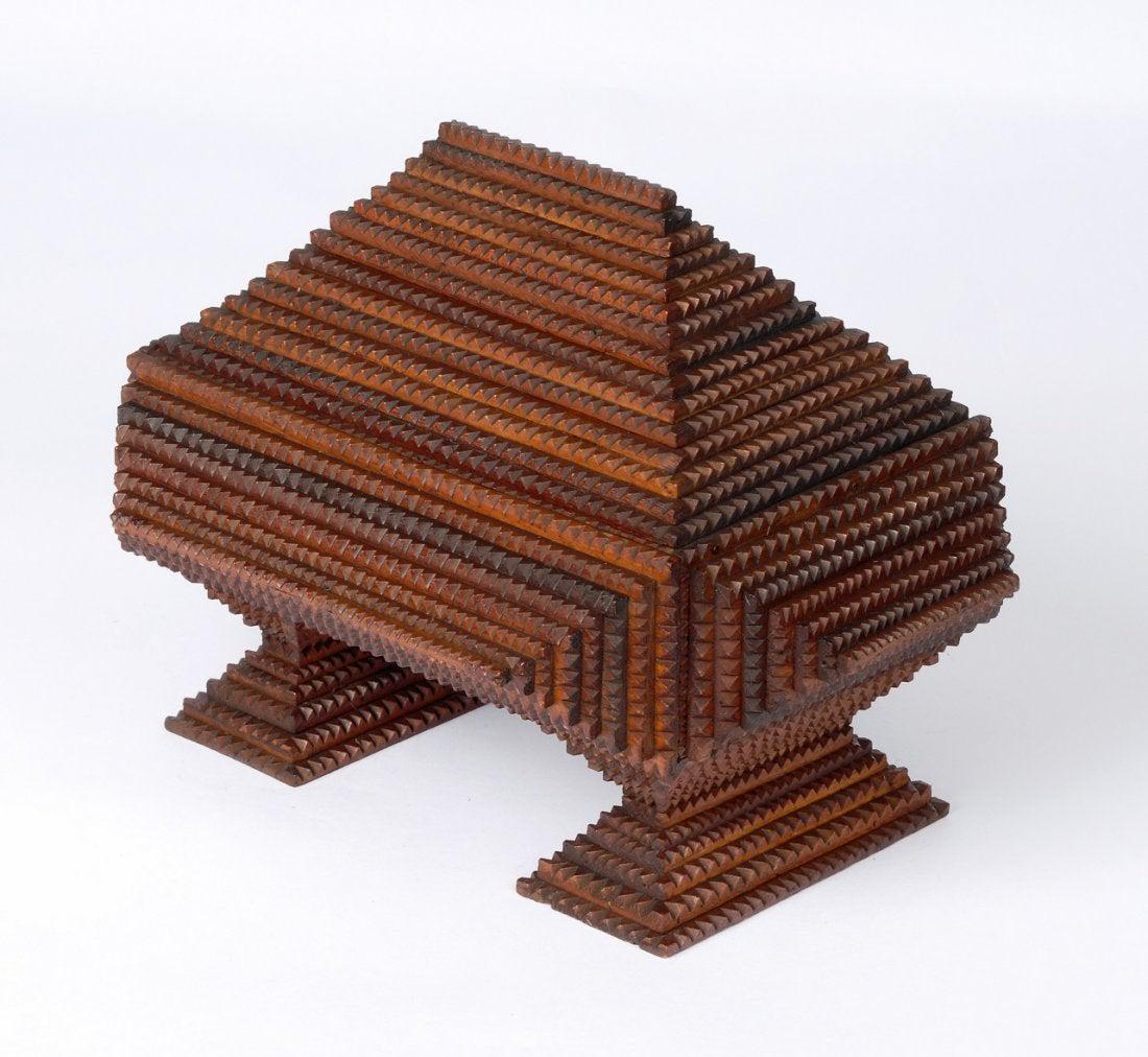 Tramp Art Box Signed & Dated (1 of 7)