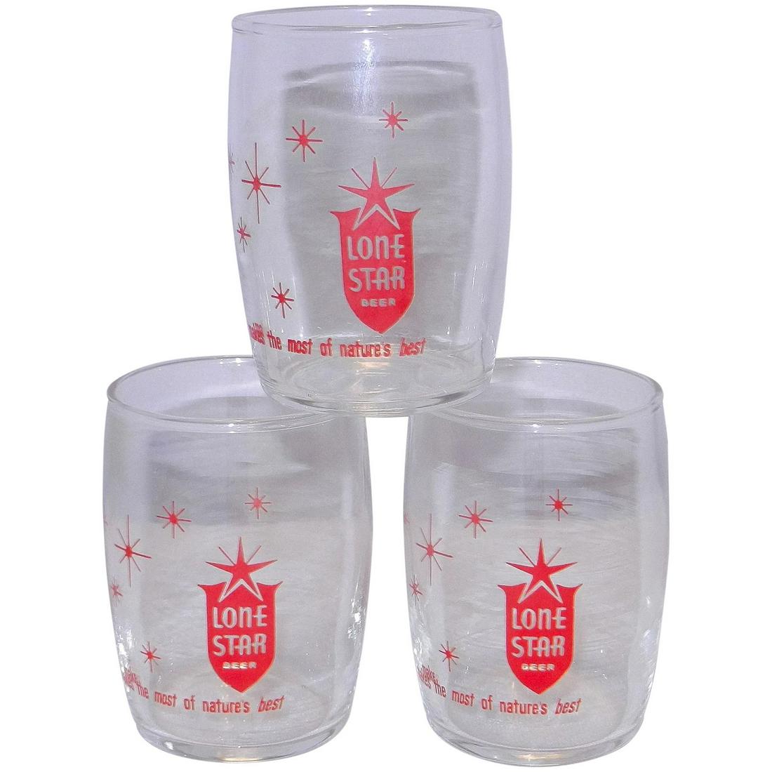 Vintage 1965 Lone Star Beer Barrel Glasses (1 of 7)