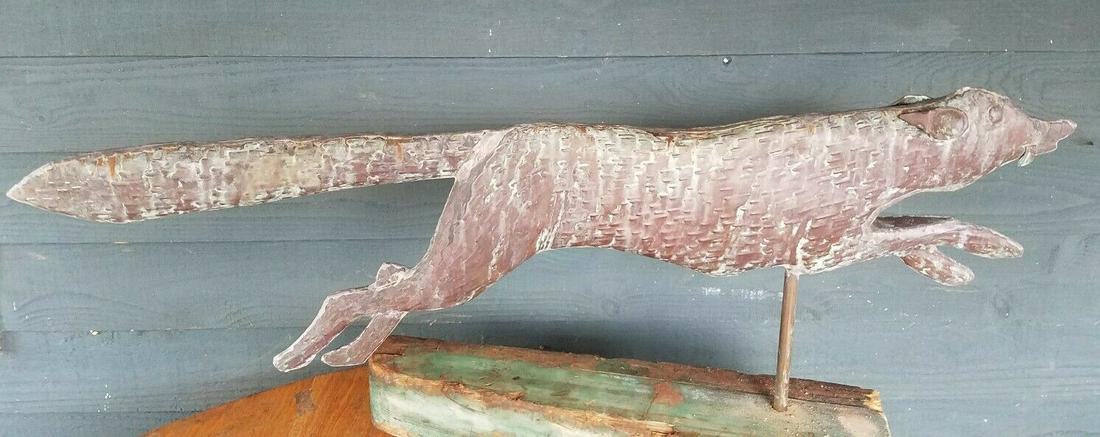 Fox weathervane full bodied copper 37" long 19th (1 of 7)