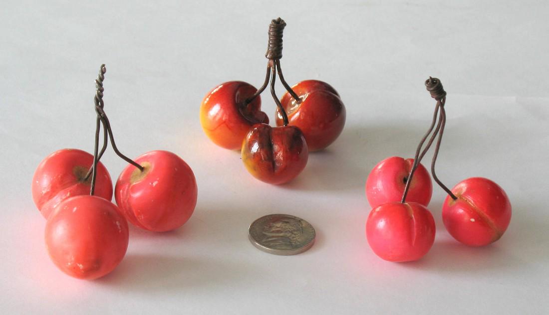 Group of vintage stone cherry clusters (1 of 1)