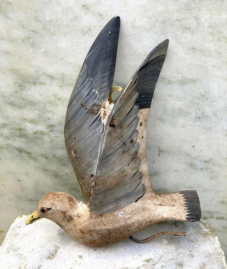 20thc wooden seagull carving wall piece with original (1 of 5)