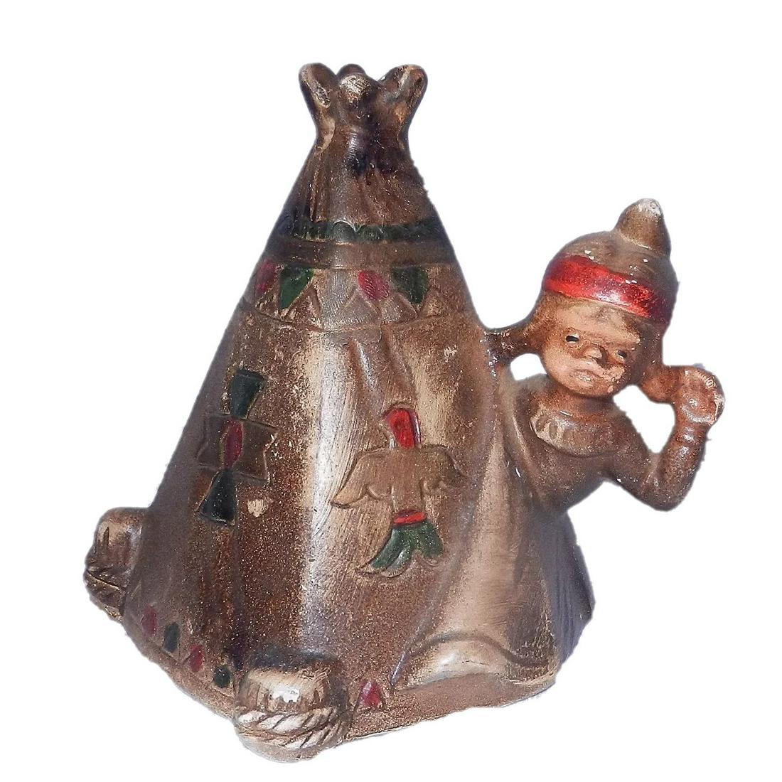 Vintage Chalkware Indian Teepee Bank (1 of 7)