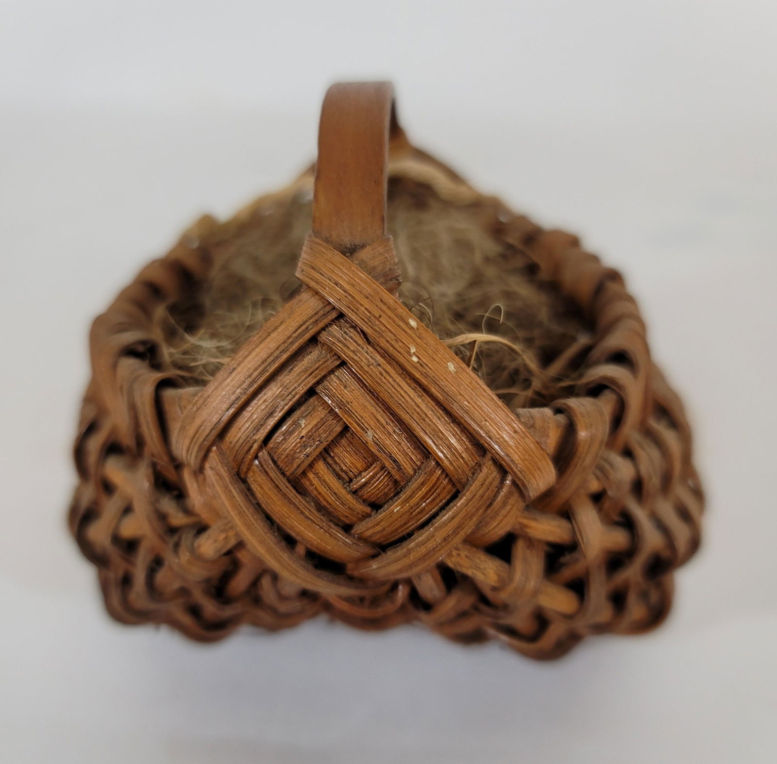 Miniature split ash basket with birds nest fill ca (1 of 4)