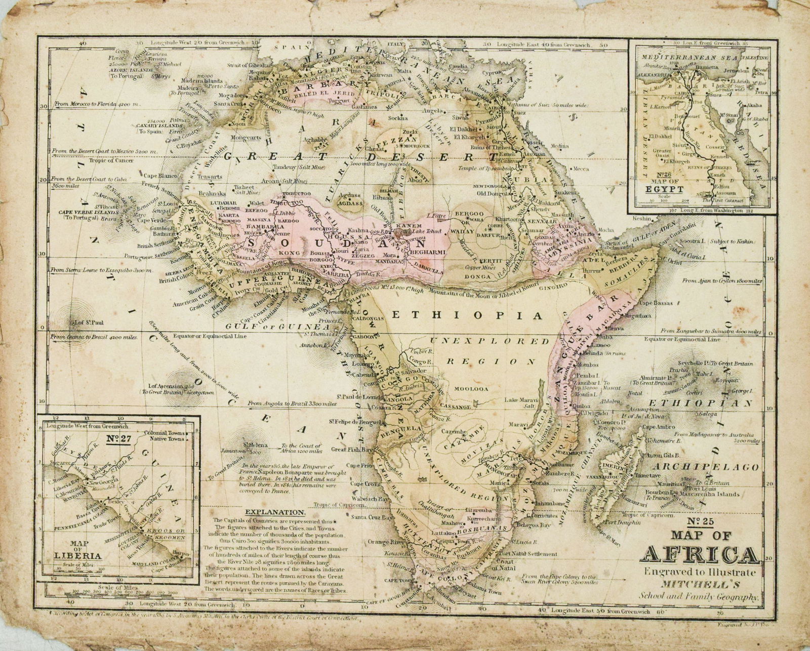 1839 Mitchell Map of Africa -- No 25 Map of Africa (1 of 1)