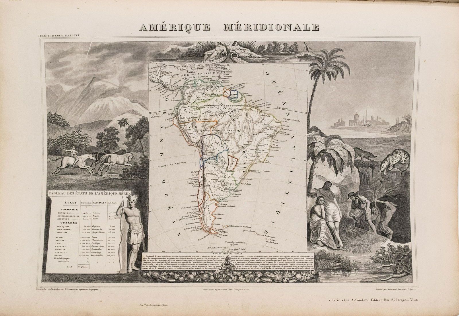 1852 Levasseur Map of South America - Amerique (1 of 1)