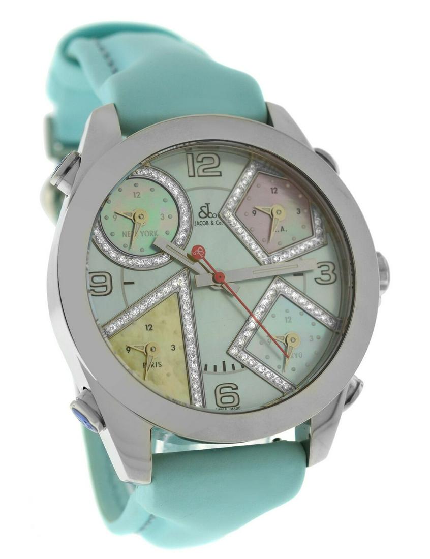 Unisex Jacob & Co. Five 5 Time Zone Watch JCM-23DA: Unisex Cartier Pasha 3129 18K Gold Steel Date Quartz Chronograph 38MM Watch Unisex Cartier Pasha 3129 18K Gold Steel Date Quartz Chronograph 38MM Watch DESCRIPTION: Brand Cartier Model Pasha 3129 Gend