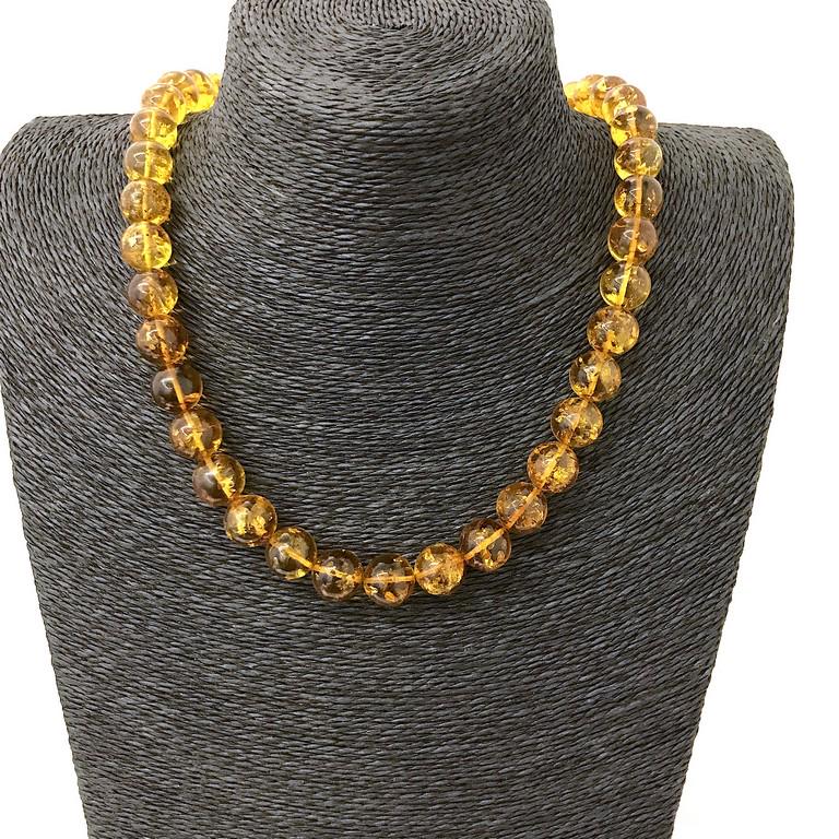 Unique and Astonishing Amber Necklace made from Round (1 of 7)