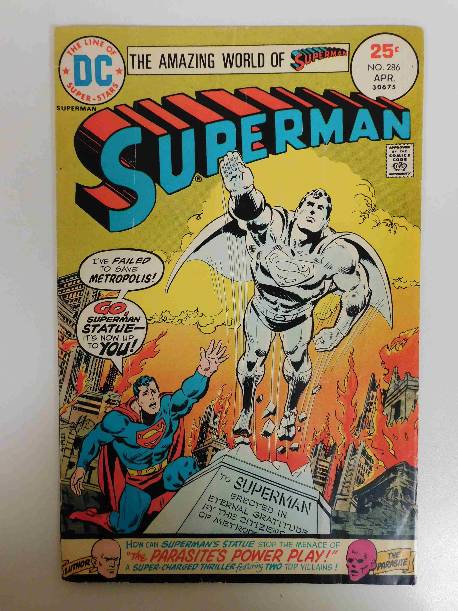 Superman #286: No Reserve! Superman #286. GD+ Shipping: Domestic: Flat-rate of $9.99 for 1 to 8 items; Flat-rate of $19.99 for 9 items or more to anywhere within the contiguous U.S. International: Foreign shipping r