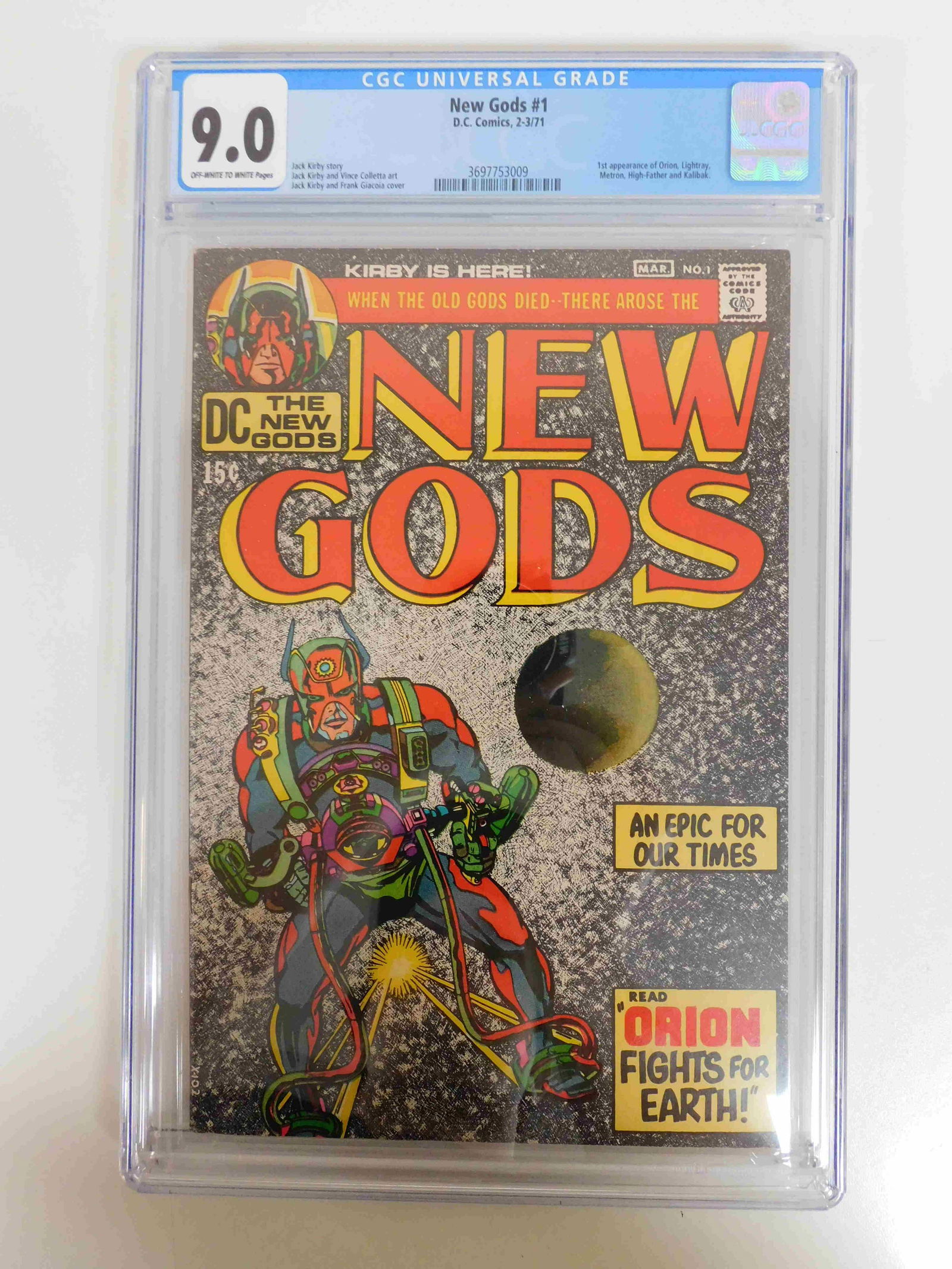 New Gods #1 CGC 9.0 1st App of Orion, Lightray, Metron, (1 of 2)