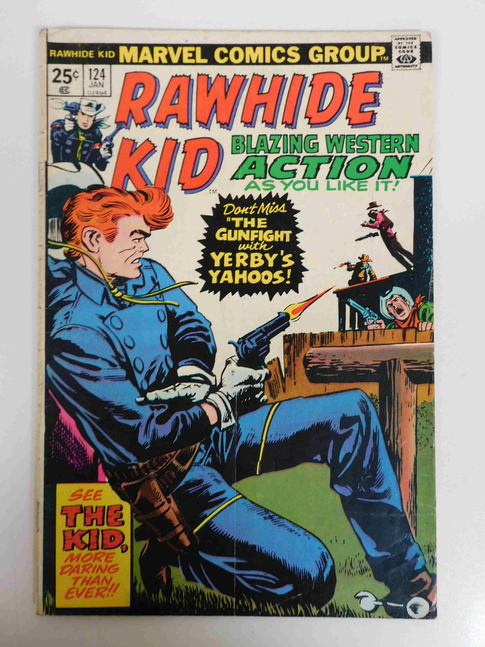 Rawhide Kid #124: No Reserve! Rawhide Kid #124. VG- Shipping: Domestic: Flat-rate of $9.99 for 1 to 8 items; Flat-rate of $19.99 for 9 items or more to anywhere within the contiguous U.S. International: Foreign shippin