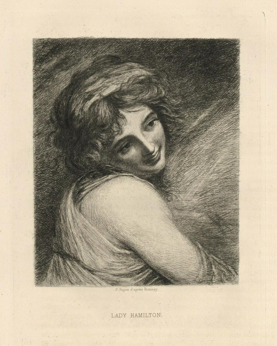 Paul Rajon etching "Lady Hamilton" George Romney (1 of 1)