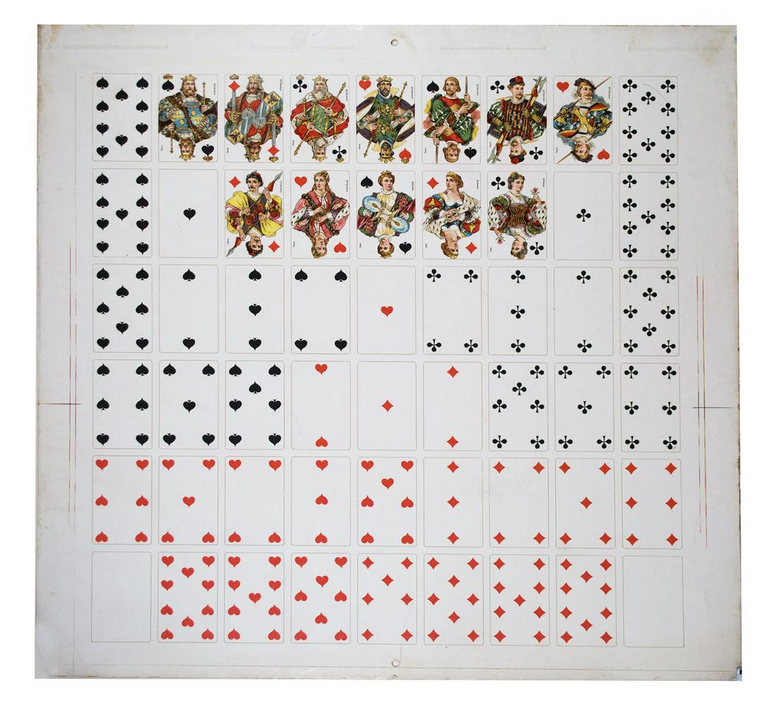 Uncut Sheet Playing Card French Suite Grimaud Paris (1 of 3)