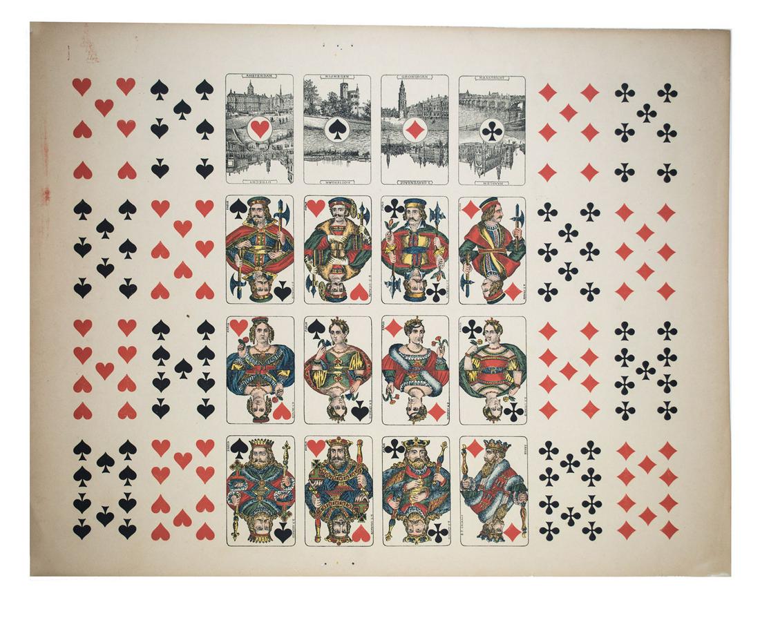 Uncut Sheet Playing Card French Suite Grimaud Late 19th (1 of 3)