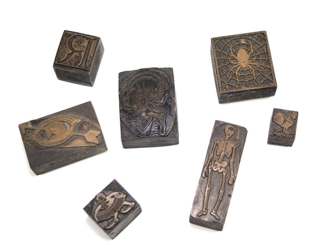 French Antique Printer Block Decorative Motive 19th. (1 of 9)