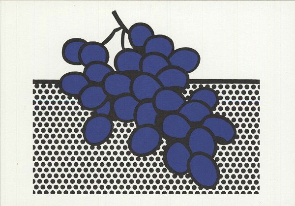 Roy Lichtenstein: Blue Grapes: "Blue Grapes" by Roy Lichtenstein, 1972 Unsigned Lithograph. Paper size is 4.25 x 6 inches, with an image size of 4 x 4.5 inches. The Lithograph is from an unknown edition size. and is not framed. The