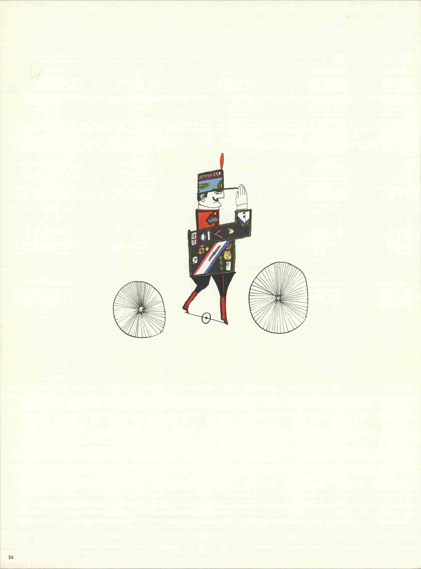 Saul Steinberg: DLM 53-54 Page 24: "DLM 53-54 Page 24" by Saul Steinberg, 1953 Unsigned Lithograph. Paper size is 15 x 11 inches, with an image size of 15 x 11 inches. The Lithograph is from an edition size of 2500 and is not framed. T