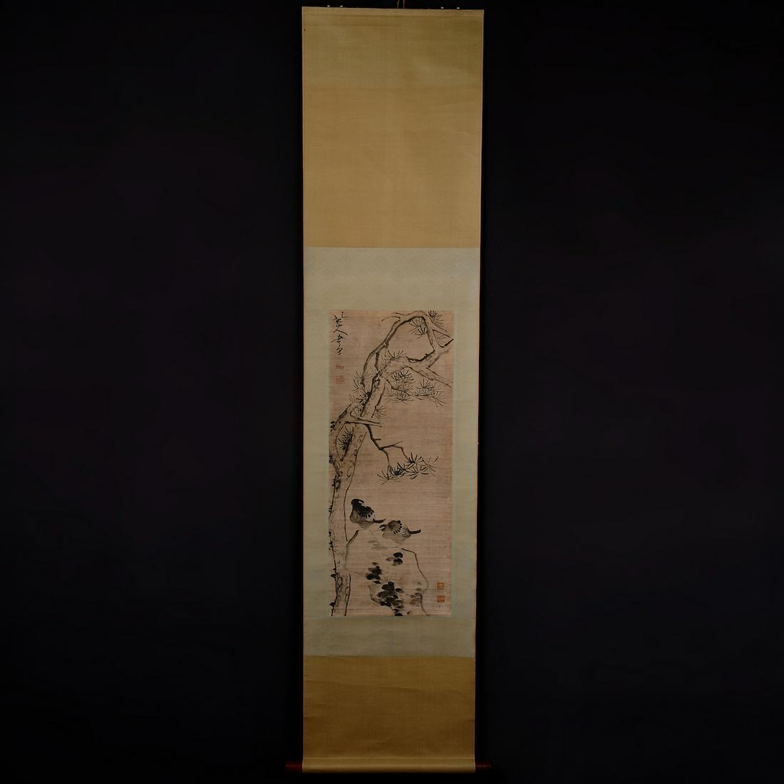 Chinese Qing Dynasty painting scroll-Zhu Da (1 of 9)