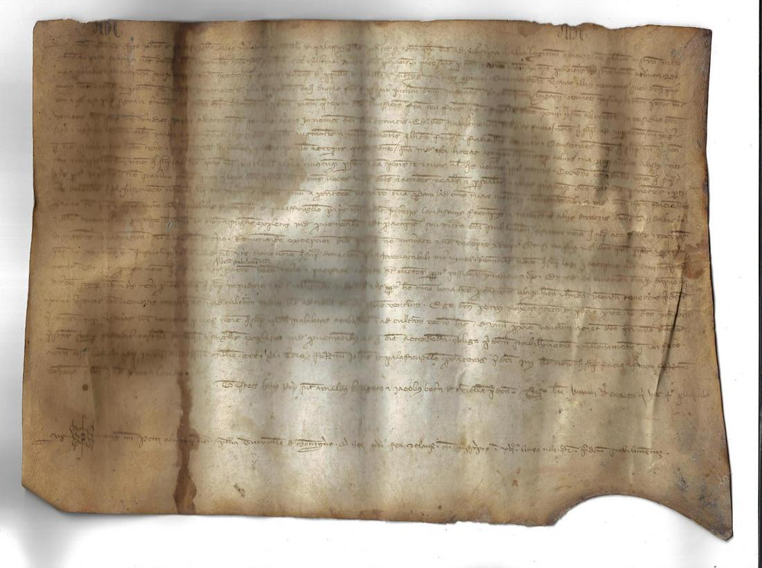 1343 Medieval Vellum Spanish Manuscript (1 of 1)