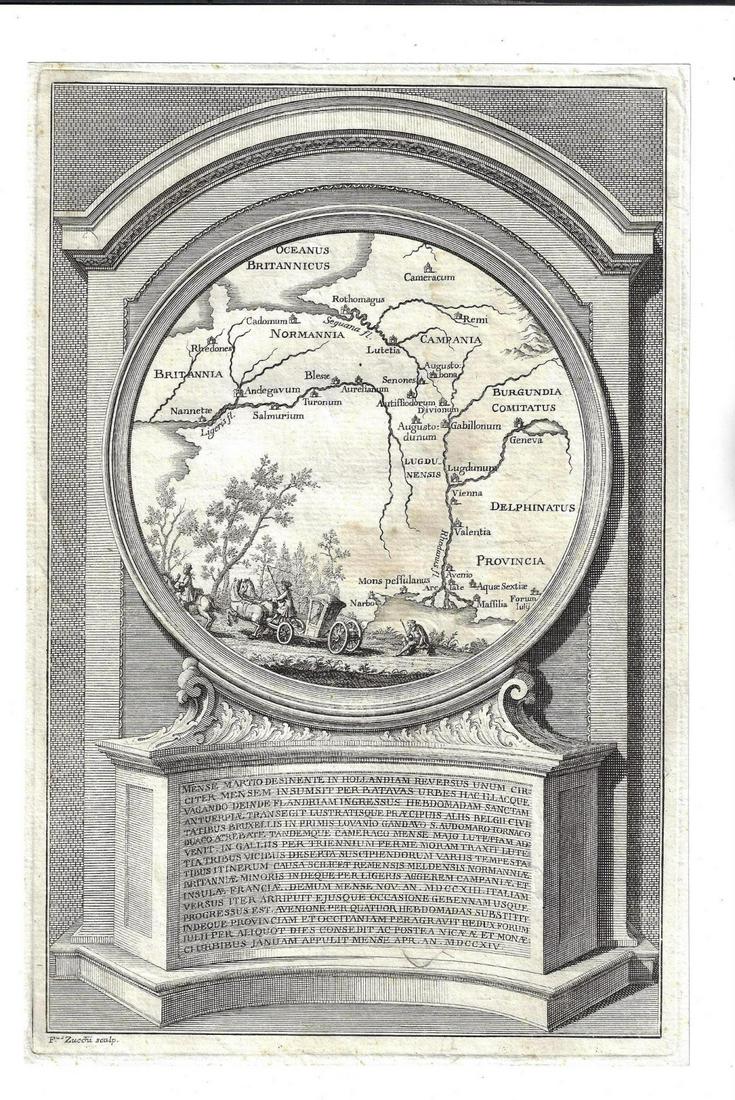 c1720 Zucchi Engraving with Map (1 of 1)