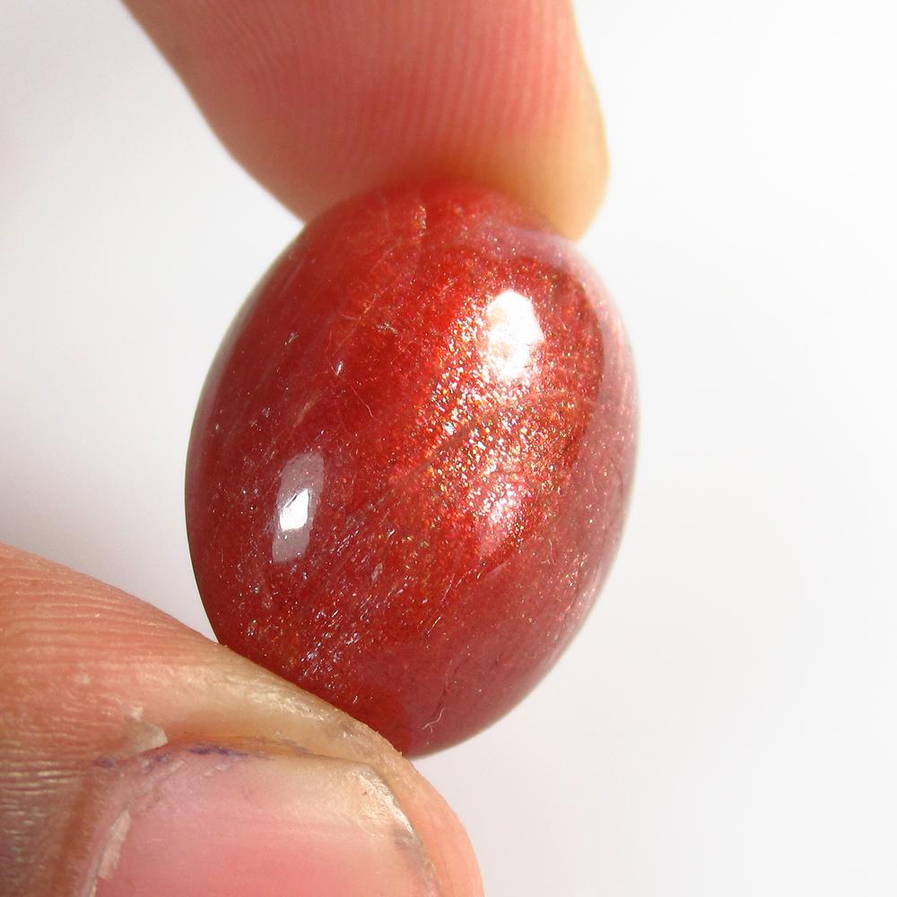 23.43 Ct Natural Sunstone Oval Cab: No Reserve! Title: 23.43 Ct Natural Sunstone Oval Cab Stone Clarity: Opaque Gemstone: Natural Sunstone Carat Weight: 23.43 Size/Dimensions: 22.00 x 15.30 x 9.70 mm Additional Information: Excellent Ov