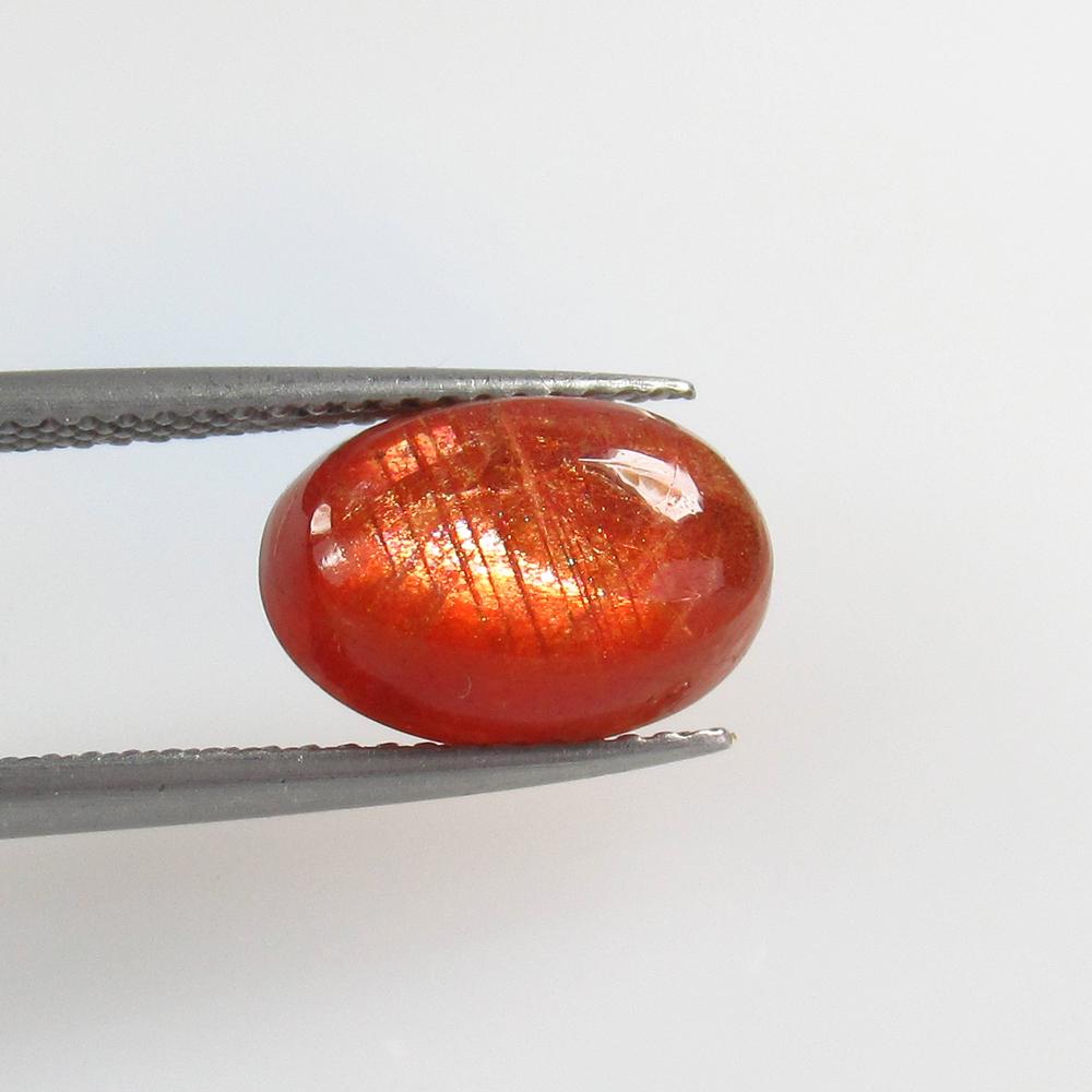 3.58 Ct Natural Sunstone Oval Cab: No Reserve! Title: 3.58 Ct Natural Sunstone Oval Cab Stone Clarity: Opaque Gemstone: Natural Sunstone Carat Weight: 3.58 Size/Dimensions: 11.70 x 8.00 x 5.00 mm Additional Information: Excellent Oval