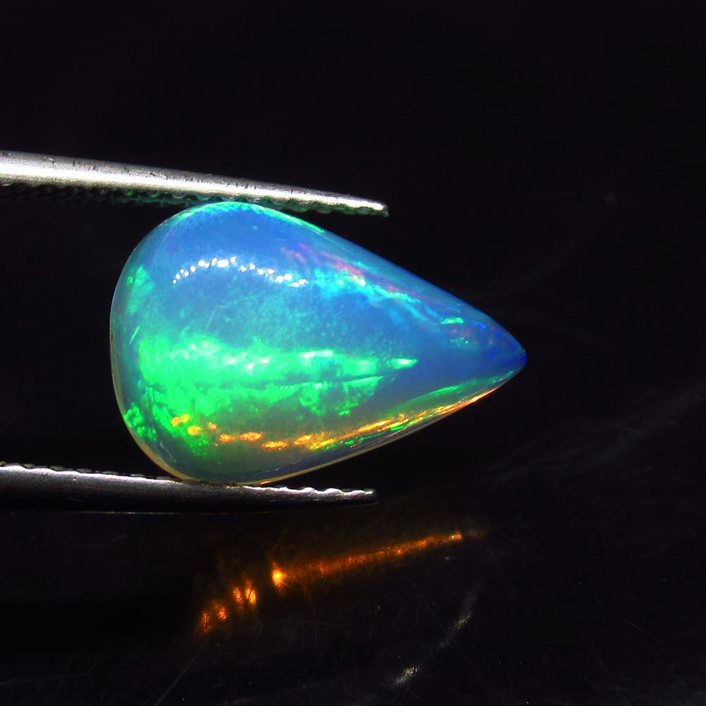 2.80 Ct Natural Ethiopian Multicolor Fire Opal Pear Cab (1 of 2)