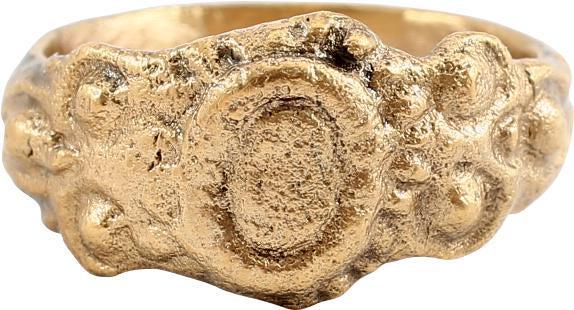FINE EUROPEAN BETHROTHAL RING 16-17 C. SZ 4 ¾: During the Renaissance, the act of committing to marriage took place as a formal ceremony with vows, considered sacred and unbreakable exchanged. A ring was given by the man to the woman to bind the p