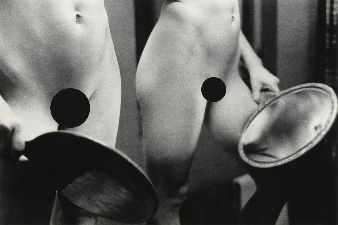 RALPH GIBSON - Mirror Nude: Artist: RALPH GIBSON Title: Mirror Nude Medium:Photoengraving, 1974, USA Dimensions: 7.85x5.15" Description: Heat Wax Mounted on 8.5x11" Conservation Board Artist Bio: Ralph Gibson is an American art