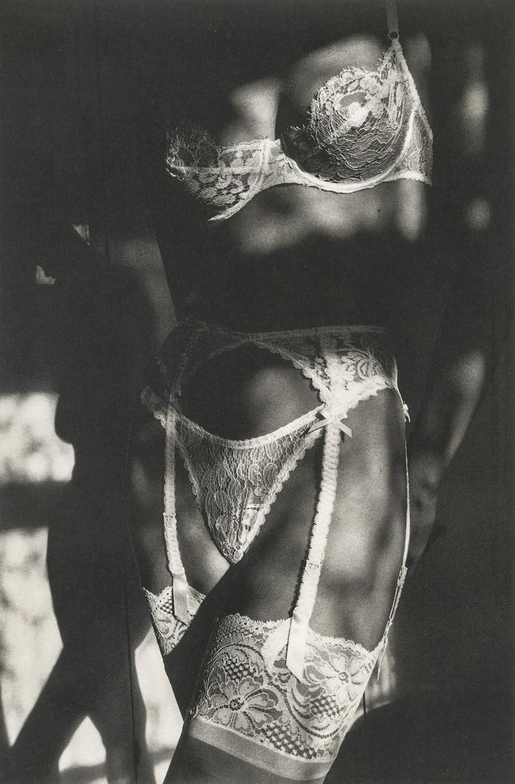 JEANLOUP SIEFF - Lingerie, 1986: Artist: JEANLOUP SIEFF Title: Lingerie, 1986 Medium:Photo Litho, 1988, Germany Dimensions: 5.8x8.85" Description: Heat Wax Mounted on 8.5x11" Conservation Board Artist Bio: Jeanloup Sieff (1933-2000)