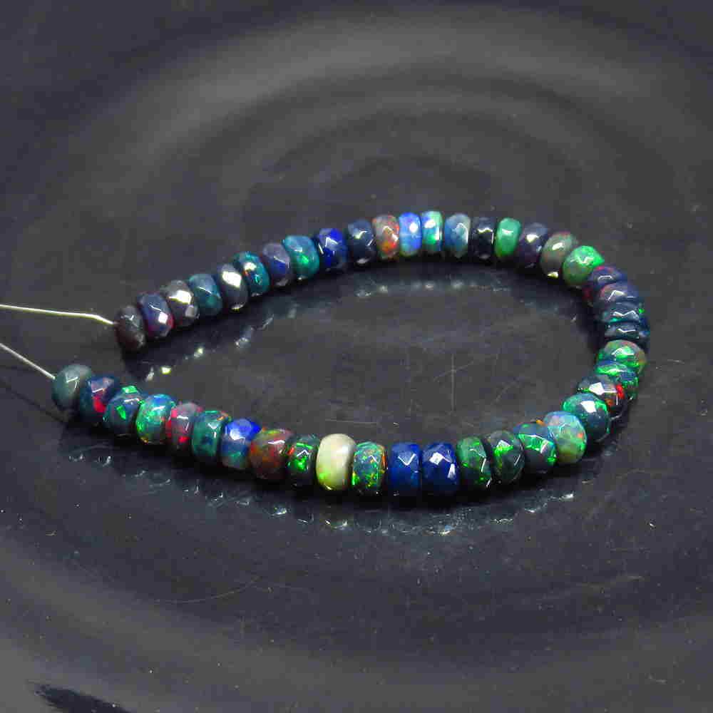 15.00 Ctw Natural 43 Drilled Faceted Black Opal Beads (1 of 3)