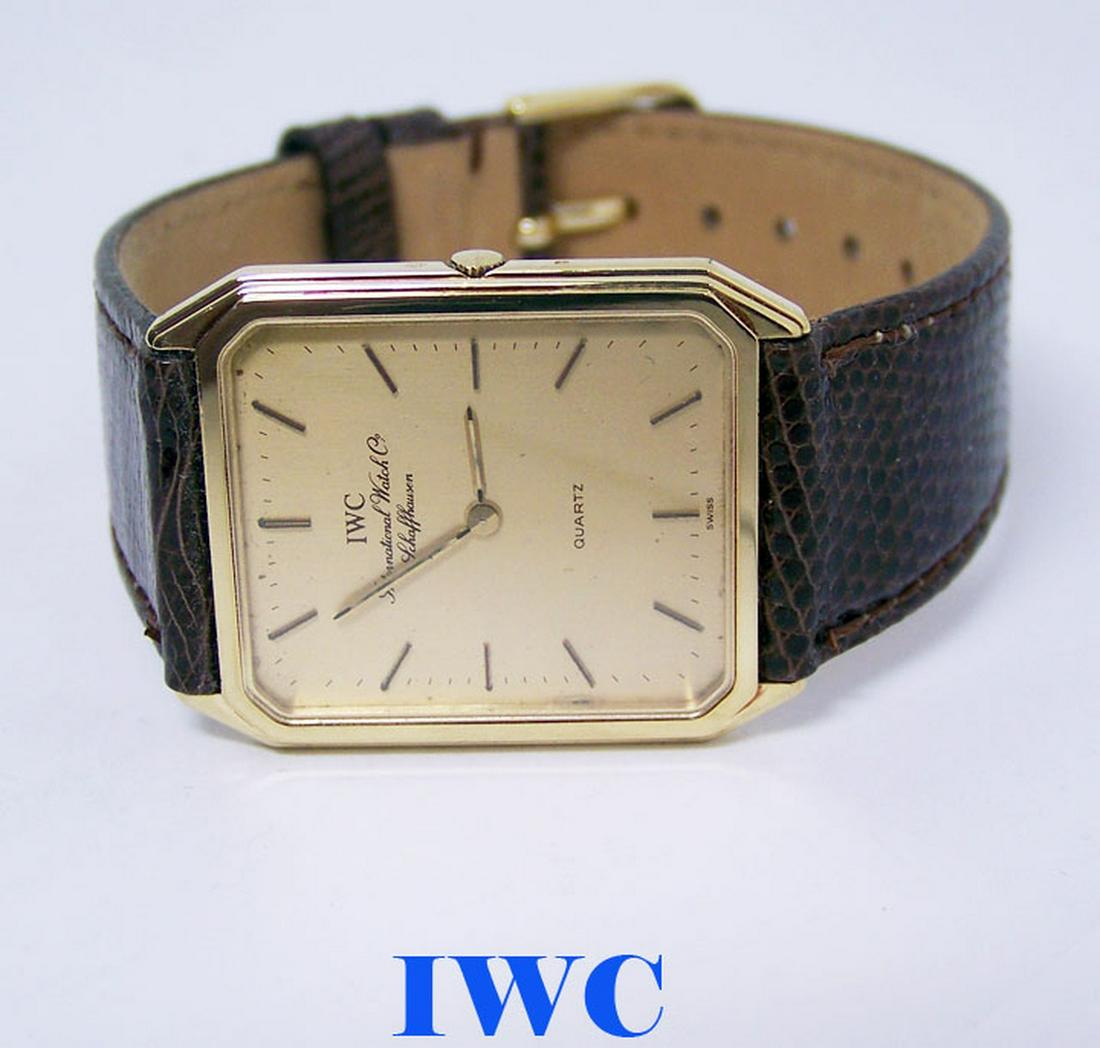 Vintage 14k Yellow Gold IWC SHAFFHAUSEN Quartz Watch: Description Vintage 14k Yellow Gold IWC SHAFFHAUSEN Quartz Watch 1970s Ref 3871 Cal 609 EXLNT ?? This Mens IWC watch is Swiss made Great present for yourself or someone you love as well as for vintage