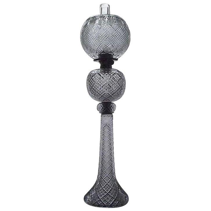 Brilliant Presentation Banquet Oil Lamp with Strawberry: Title: Brilliant Presentation Banquet Oil Lamp with Strawberry & Pineapple Cut Ball Shade Circa 1900 !!! Description: Brilliant Presentation Banquet Oil Lamp with Hand Blown Ball Shade has been Hand C