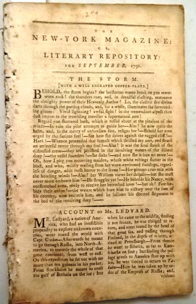 1791 New York Magazine Voyages (1 of 4)