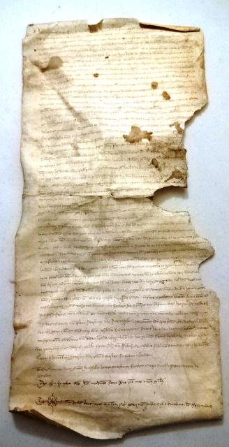 1359 Large Medieval Vellum Manuscript Fragment (1 of 4)