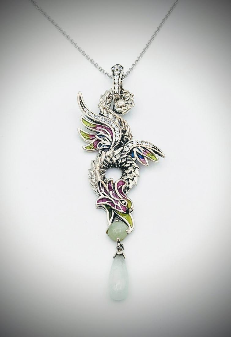 Necklace & Dragon Pendant w Jade, Multicolored (1 of 3)