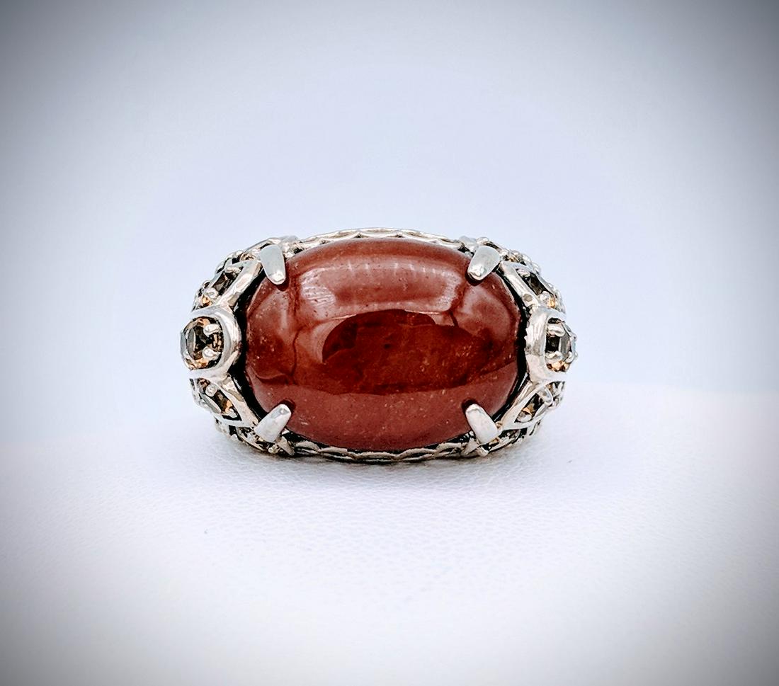 Sterling Silver Ring Sz 7 w Jasper & Citrine (1 of 4)