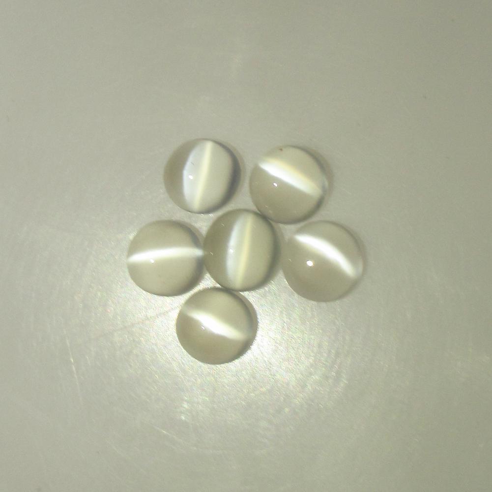 5.59 Ct Natural  6 Sharp Line Moonstone Round Set (1 of 2)