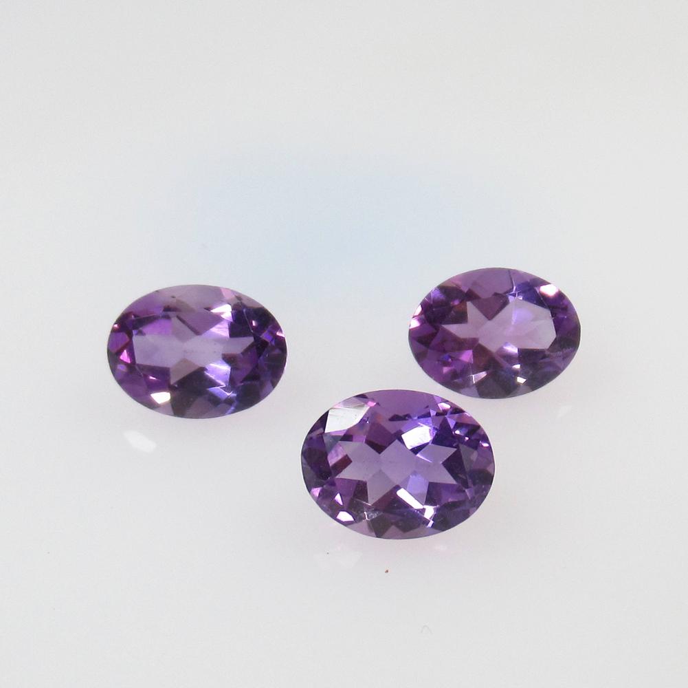 3.74 Ct Natural 3 Purple Amethyst Oval Set (1 of 2)