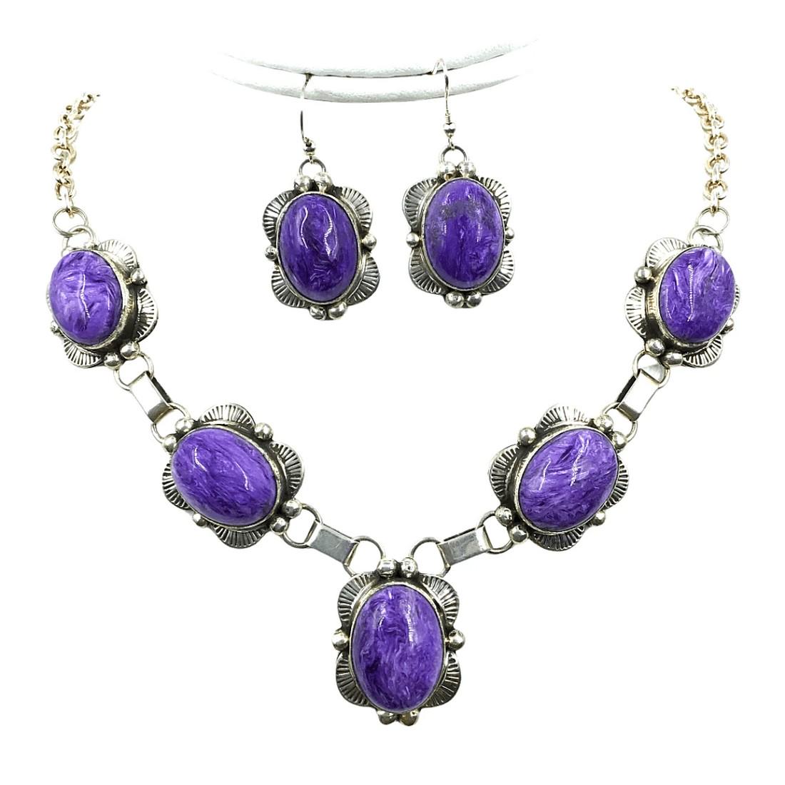 Navajo Purple Chrolite Necklace Set - Mary Ann Spencer (1 of 4)