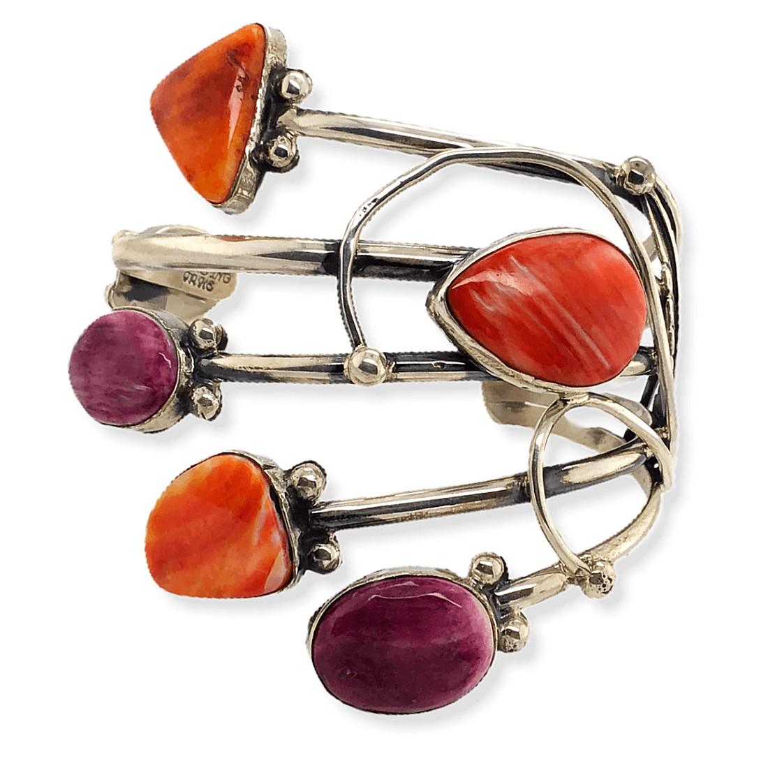 Multi-Stone Navajo Spiny Oyster Vine Bracelet (1 of 4)