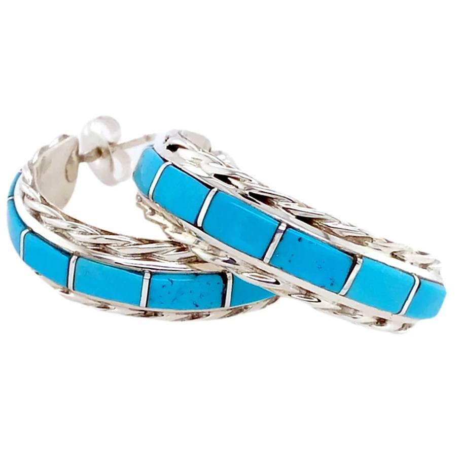 Inlay Zuni Sleeping Beauty Turquoise Sterling Silver (1 of 7)