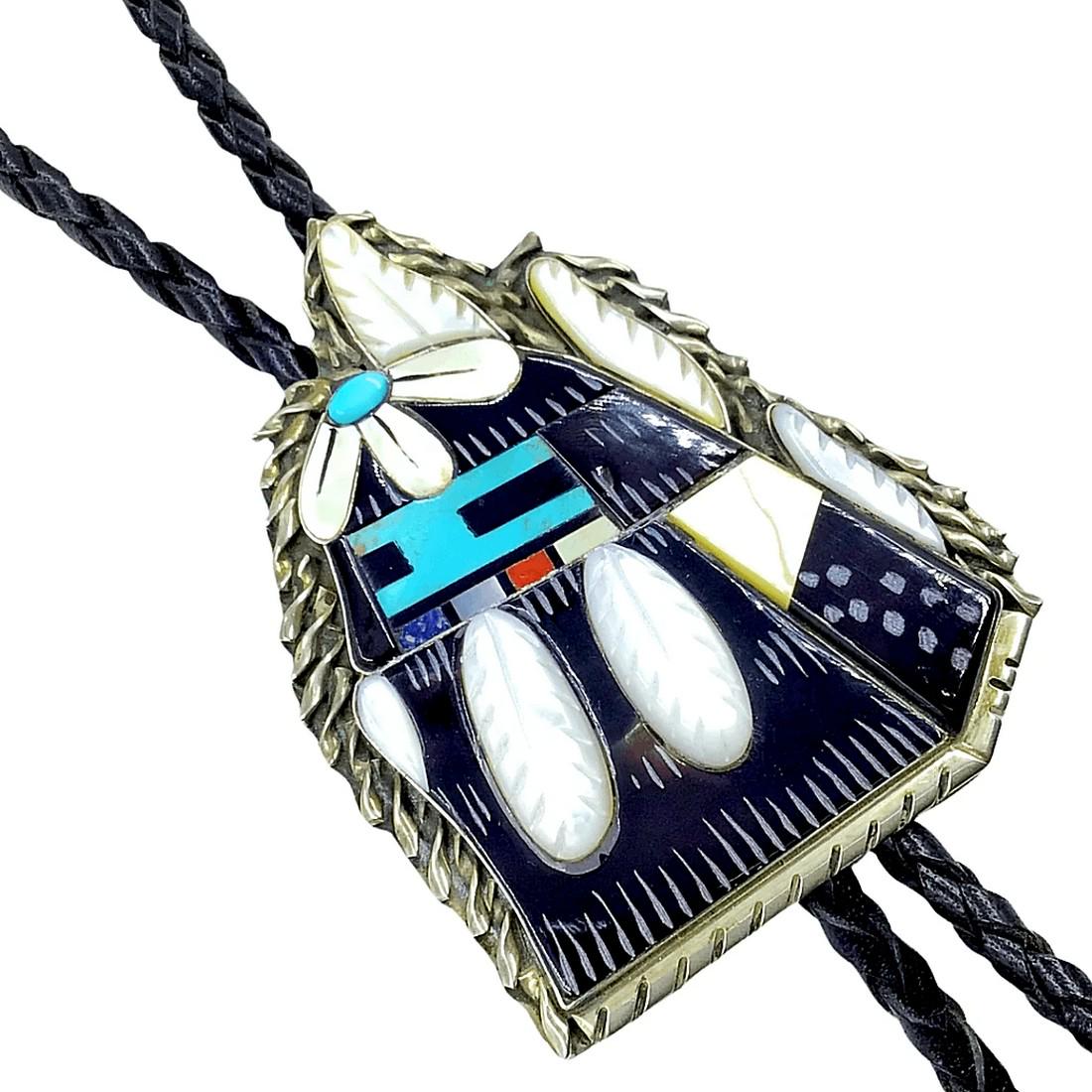 Zuni Inlay Turquoise, Lapis, Onyx, And Mother Of Pearl (1 of 5)