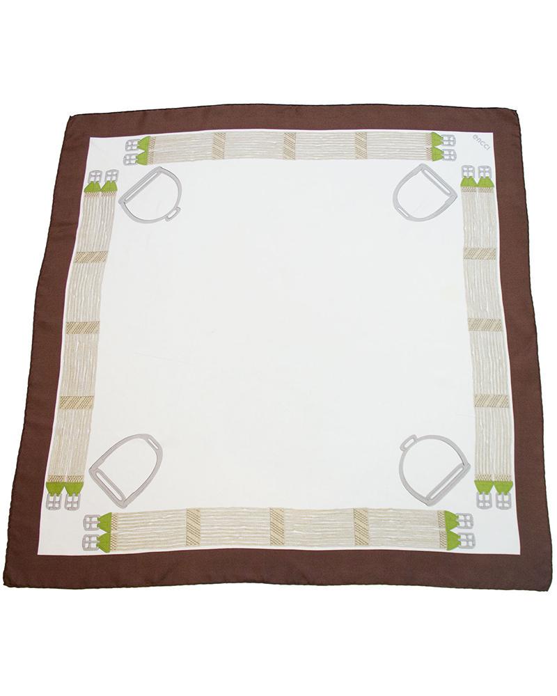 Gucci Chain Design Silk Scarf: Brand: Gucci Title: Gucci Chain Design Silk Scarf Additional Information: 1970s Gucci silk scarf with chain belt design. Signed Gucci at the bottom corner. The design is on a beige background with a d